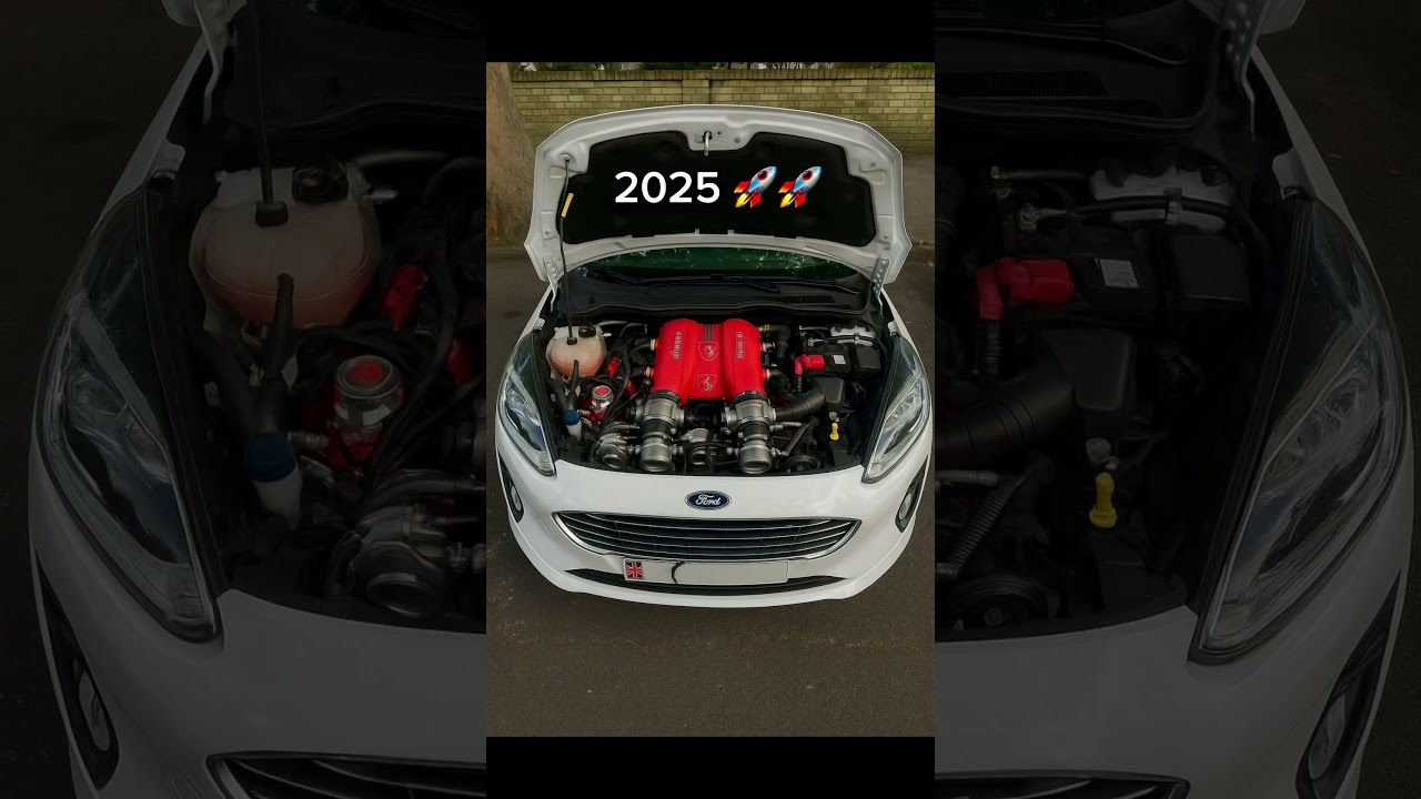 Let's put Ferrari F154 3.9L Twin-Turbo V8 on Ford Fiesta mk8.