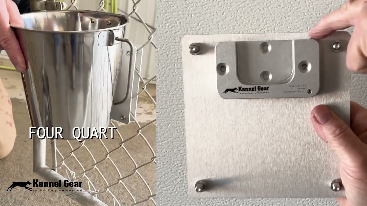 Chain link fence mount with pail