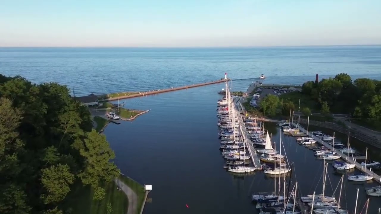 Oakville's Marina  - Aerial, Cinematic View (4K)