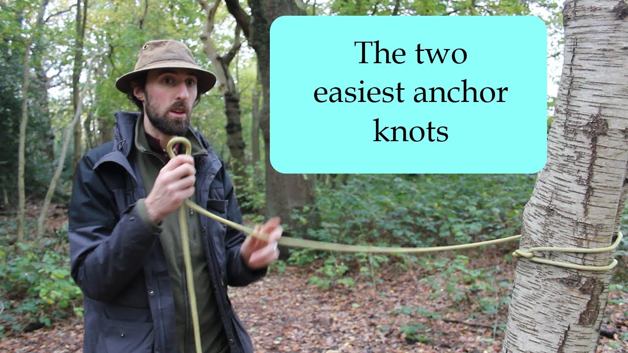 Super simple anchor knots for tarps and outdoor shelters - Forest School Knots