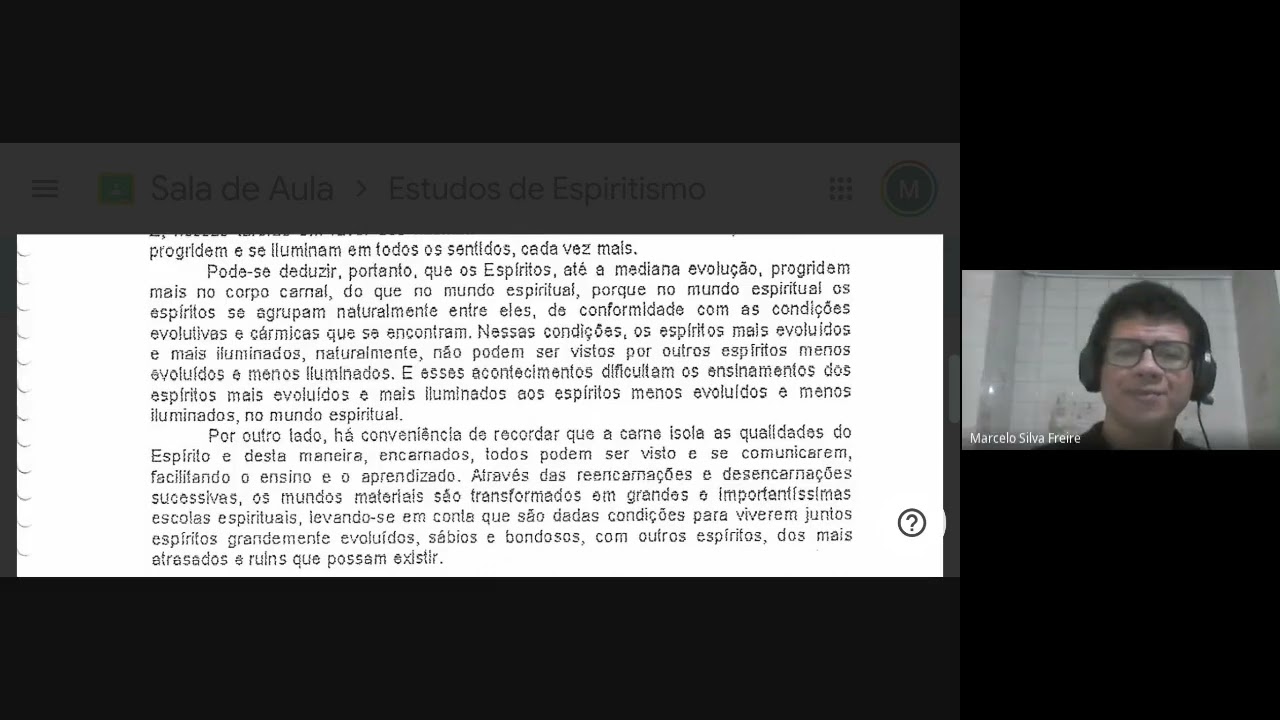 Grupo de Estudos - 37a. aula - Curso Teórico e Prático de Espiritismo