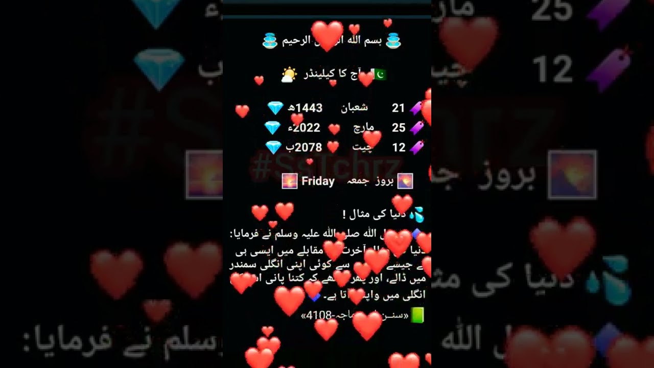 21 Shaban | Shaban | 1443 | 2022 | Islamic Months | 25 March | Hadees Mubarak