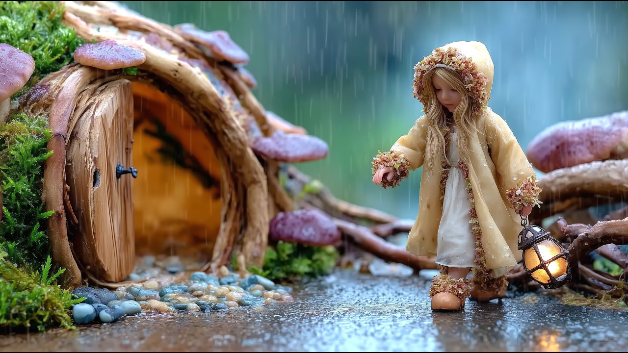Tiny Forest World in the Rain : GNOMES’ MAGICAL GARDEN | Peaceful Fantasy Ambience (4K)