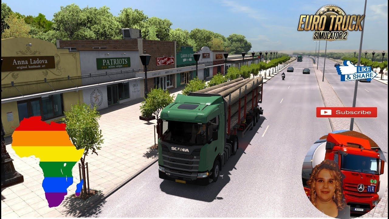 Euro Truck Simulator 2 (1.34) AfroMap_v 2.0 (1.34) by Diman_26 SCania S 2016 NextGen + DLC's & Mods