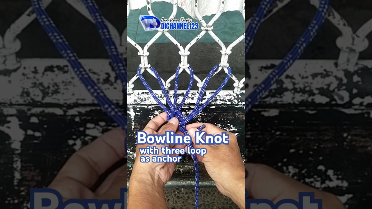 Bowline Knot with three Loop as Anchor. #knot #knottutorial #rope #bowline