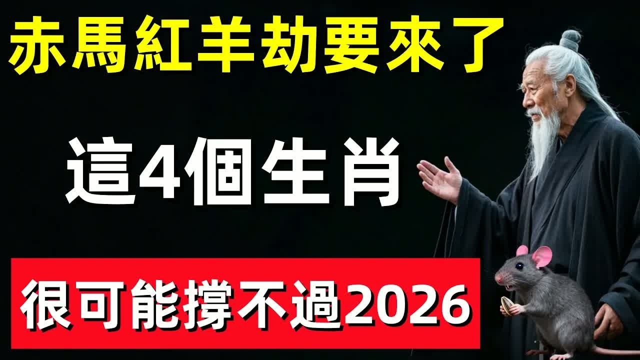 注意！赤馬紅羊劫要來了！2026這4個生肖要小心！很可能撐不過2026！95%的人都不知道！#修行思維 #修行 #福報 #禪 #道德經 #覺醒 #開悟 #禅修