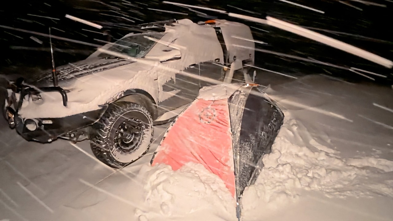 Surviving Brutal Winter Snow Storm Camping in Tiny Tent