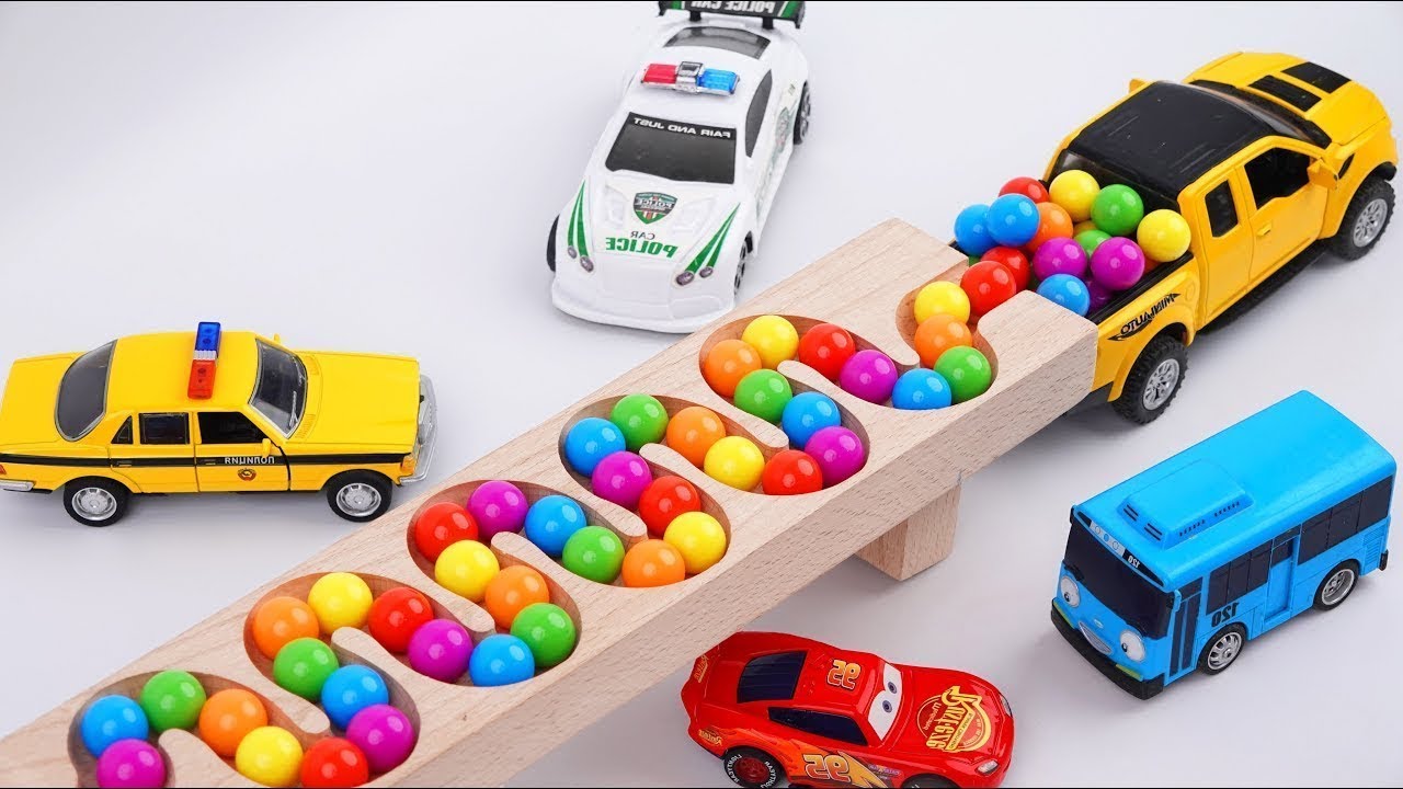 Marble Run ASMR Race ☆ HABA Slope & Dump Truck Excavator Ambulance Forklift Garbage Truck Tractor