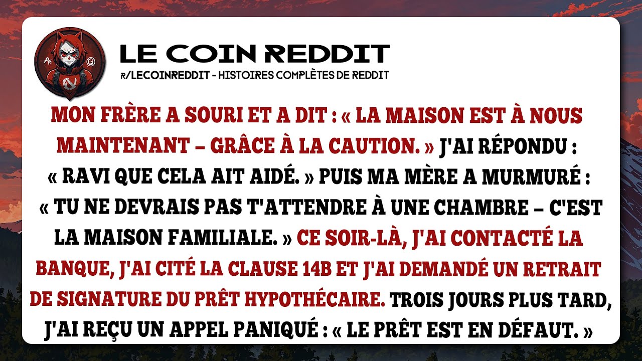 Ma famille me met dehors. J'utilise une clause secrète pour ruiner leur prêt.