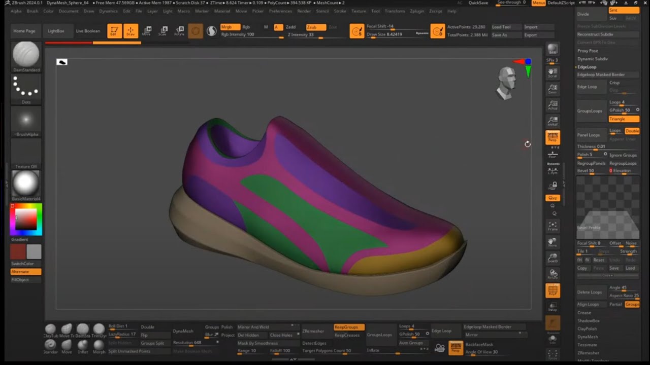 Vivo S03-E05 / Hacemos una Zapatilla en 3D #zbrush #3dmodeling