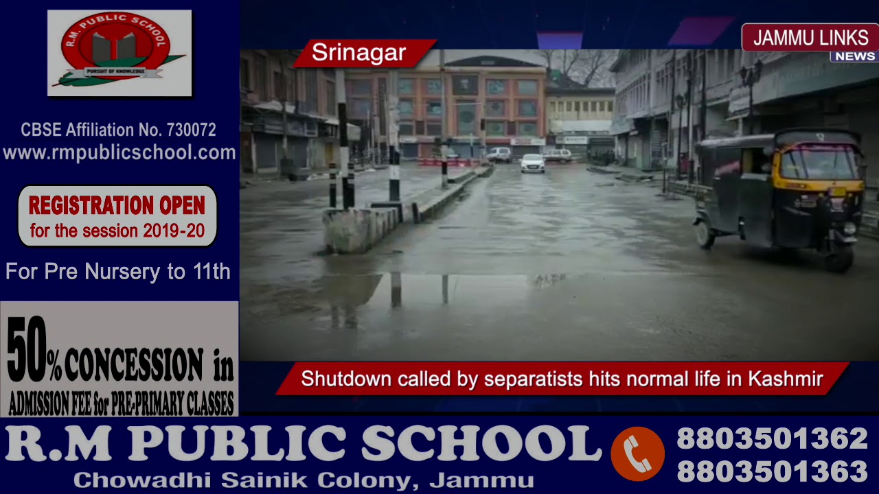 Shutdown called by separatists hits normal life in Kashmir