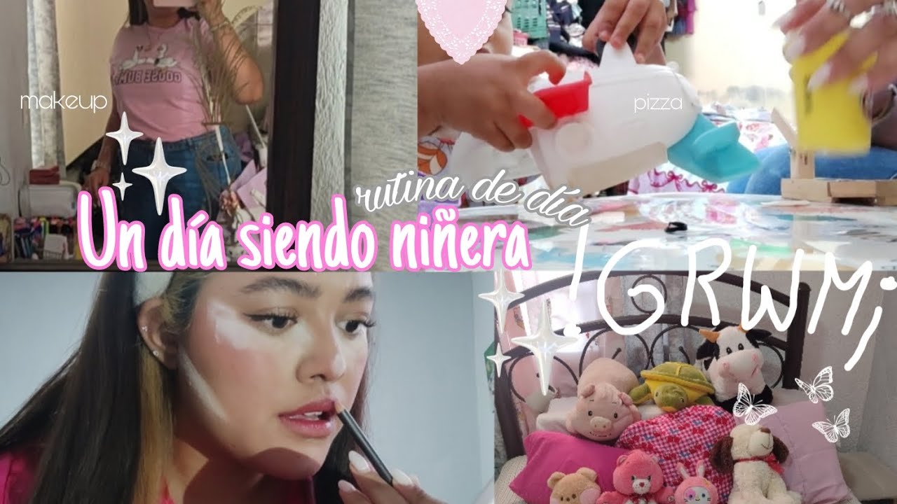 Mi rutina siendo niñera 💅🎀 *GRWM, outfit, limpieza, pizza 🍕* 🍒