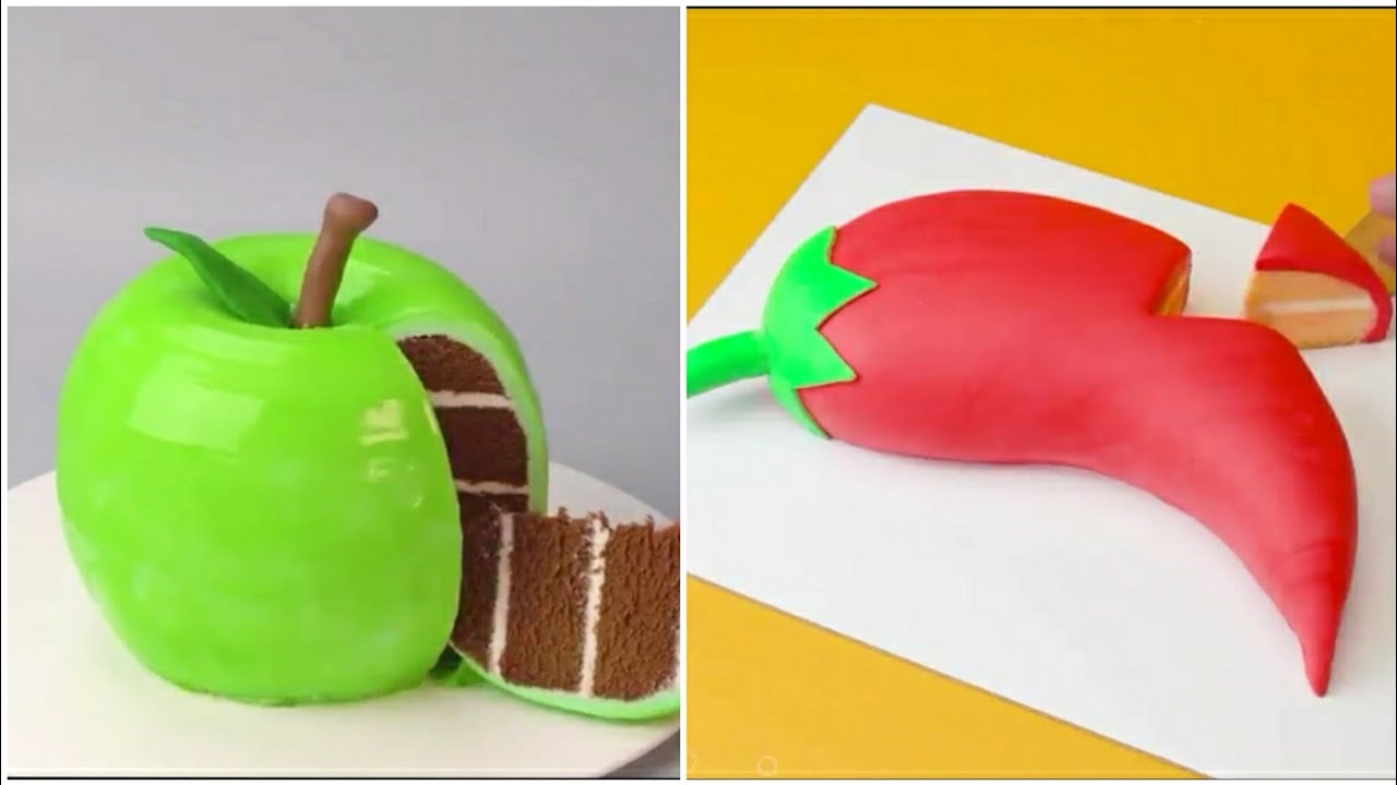 Top fondant fruit cake compilation easy cake decorating | Green apple cake design ideas