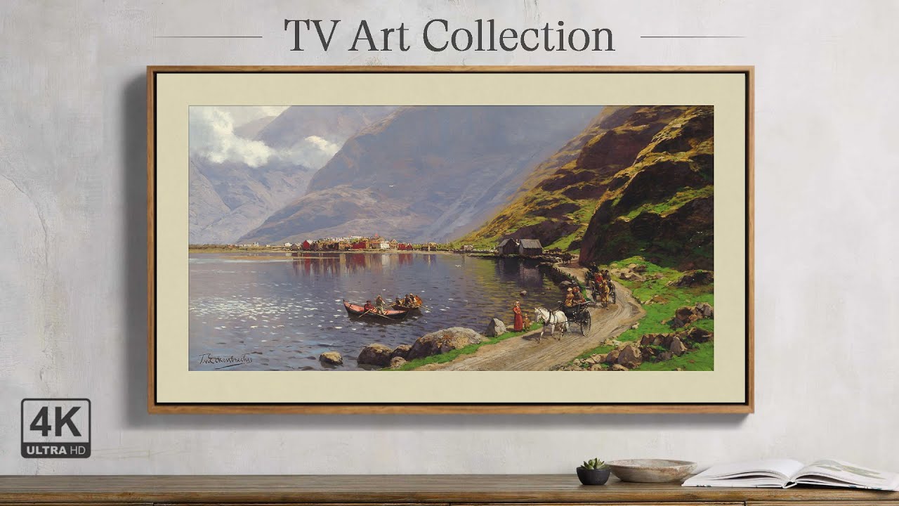 Framed Art Collection for TV | Themistokles von Eckenbrecher Utsikt over L&aelig;rdals&oslash;ren | 4K Quality