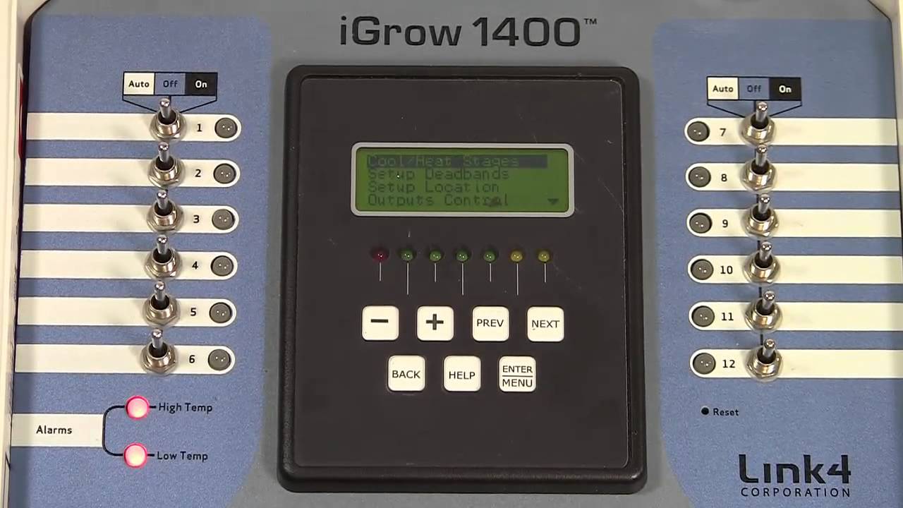 iGrow 1400 - How to set the Cool/Heat Stages