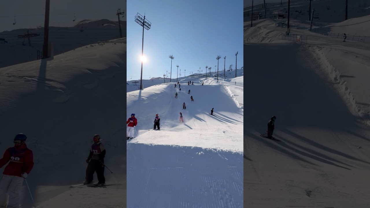 Russian young athletes slope check, freestyle skiing, big air comp, #Spartakiada #Krasnoyarsk Fre...