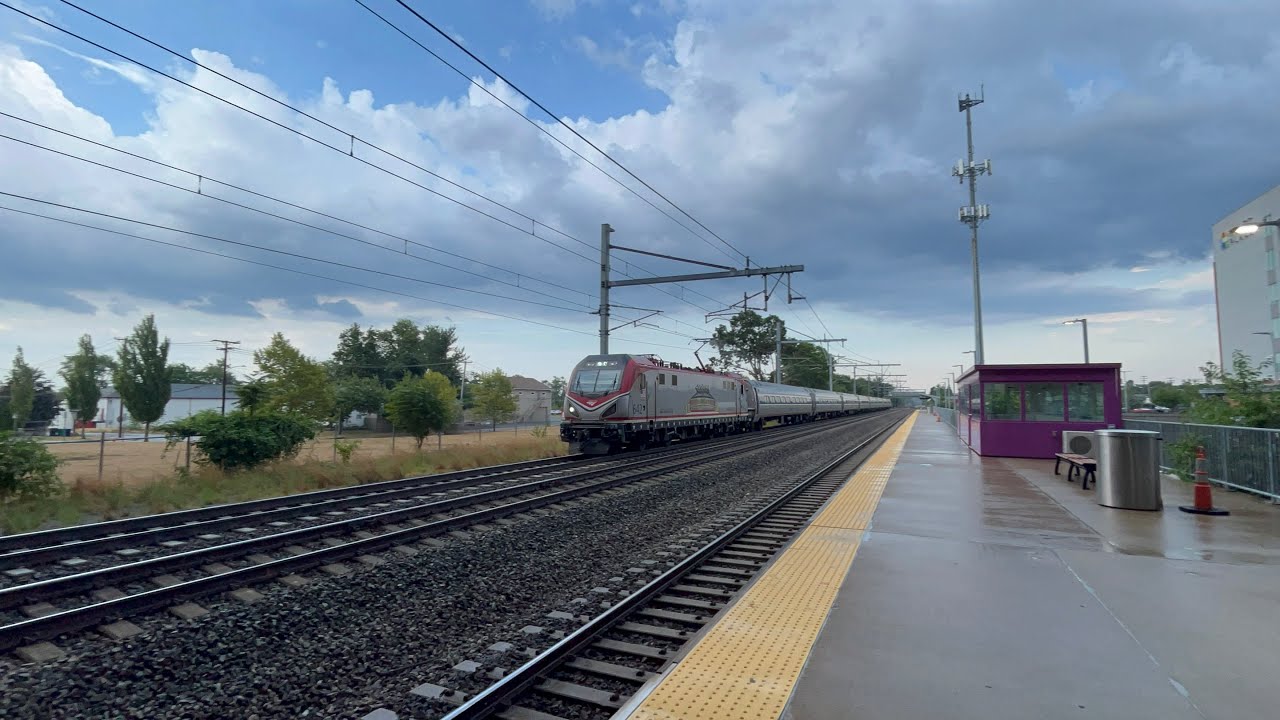Evening trains at TF Green in Thunderstorms