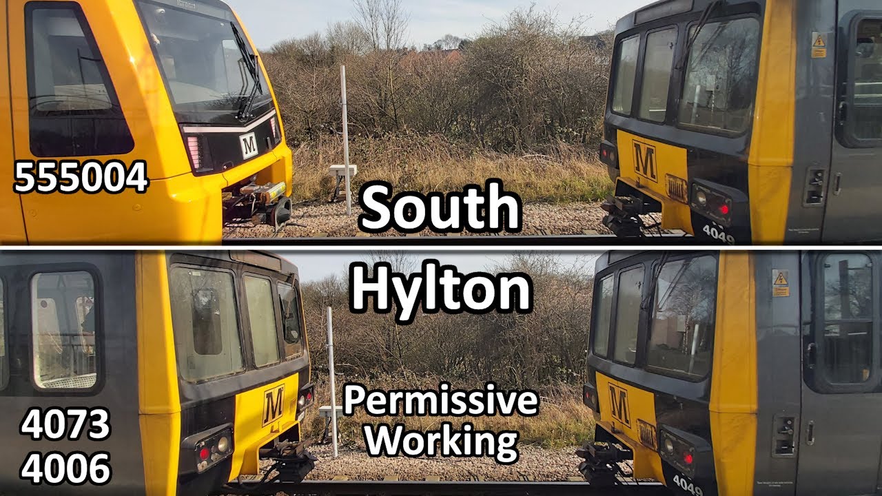 Tyne and Wear Metro permissive workings at South Hylton - 555004, 4056+4049 and 4073+4006 (26/03/25)