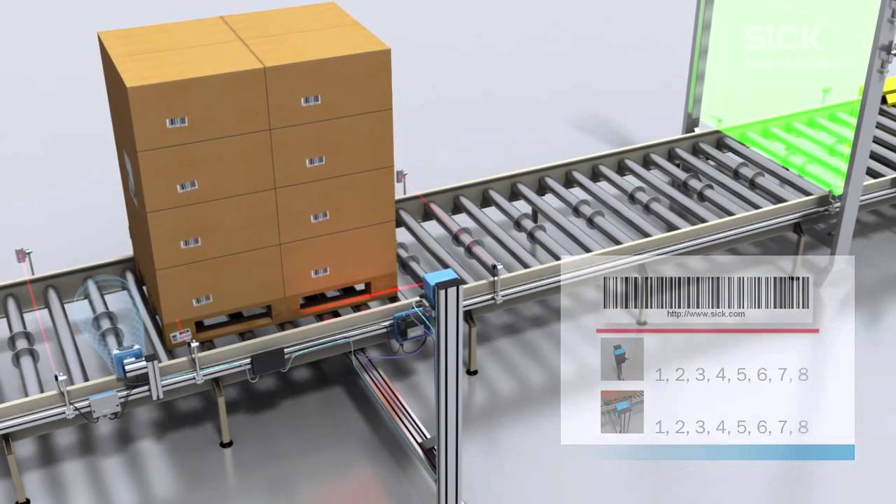 Pallet identification RFID and bar code scanner with 4Dpro from SICK