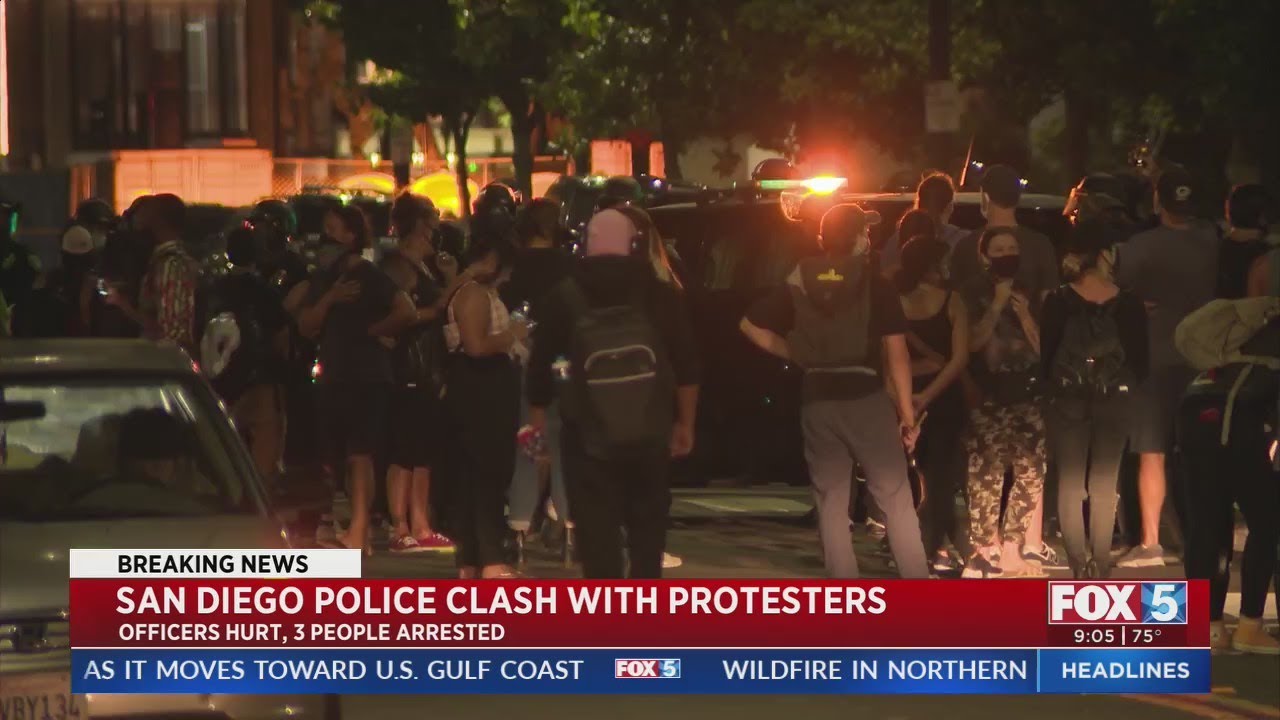 San Diego Police Clash With Protesters