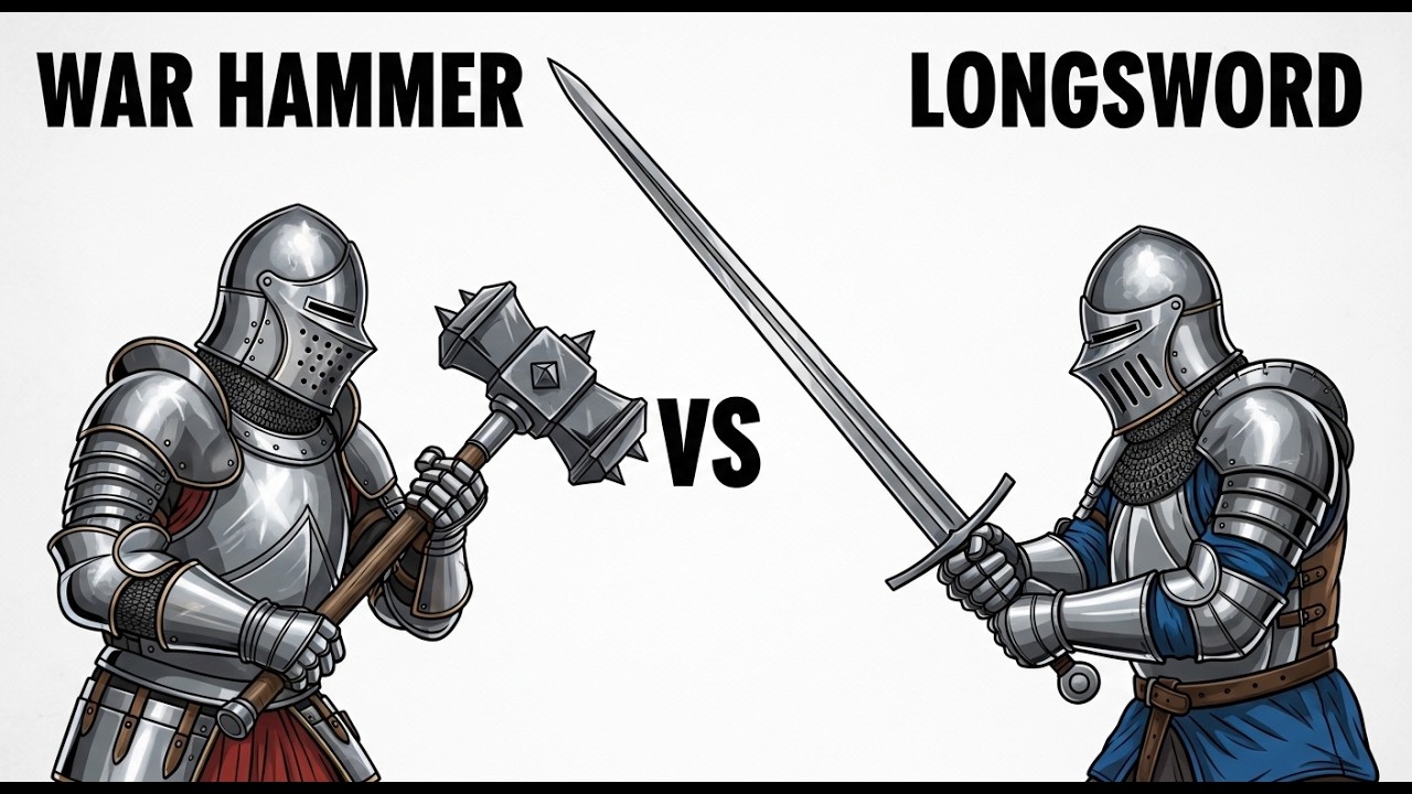 War Hammer vs Longsword: Which ACTUALLY Beat Plate Armor? (Real History)