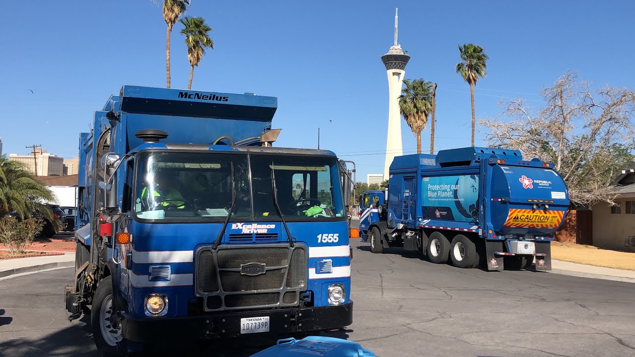 Republic Services Las Vegas Garbage Truck Compilation - McNeilus ZR Tag Team