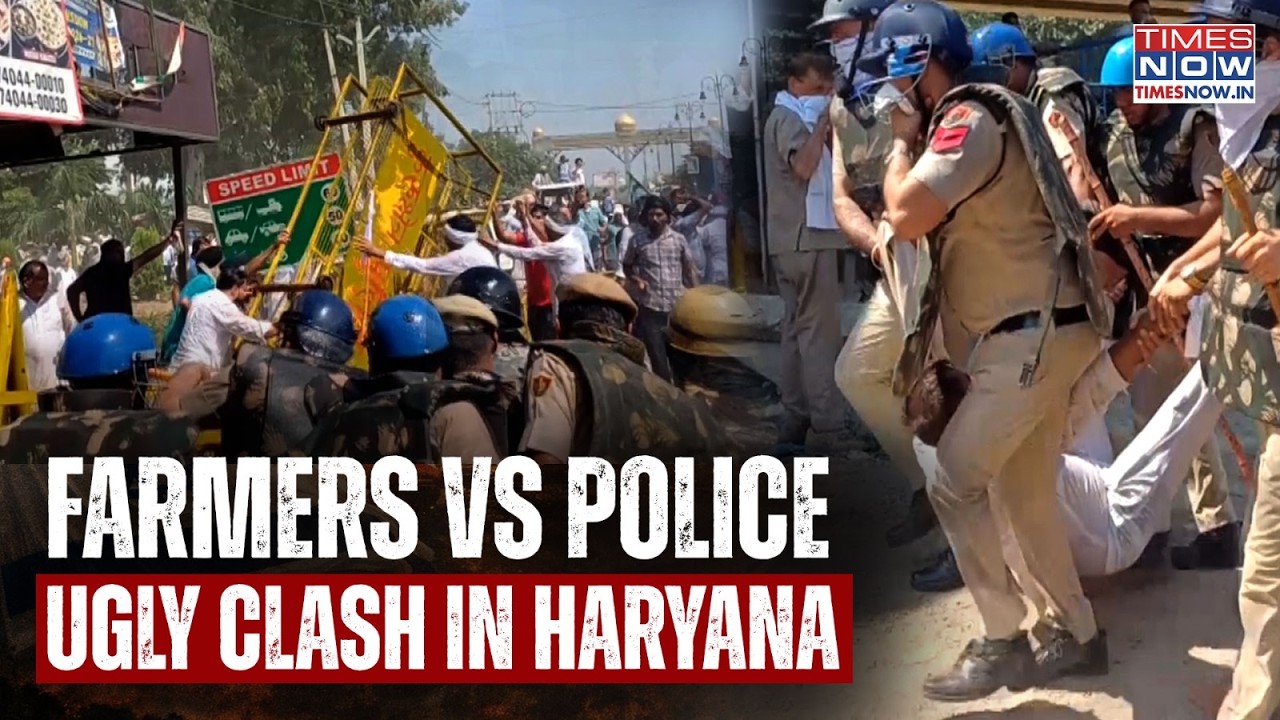 Haryana Police Vs Farmers Clash: Chaos In Kurukshetra As Protesters Brave Tear Gas, Water Canons