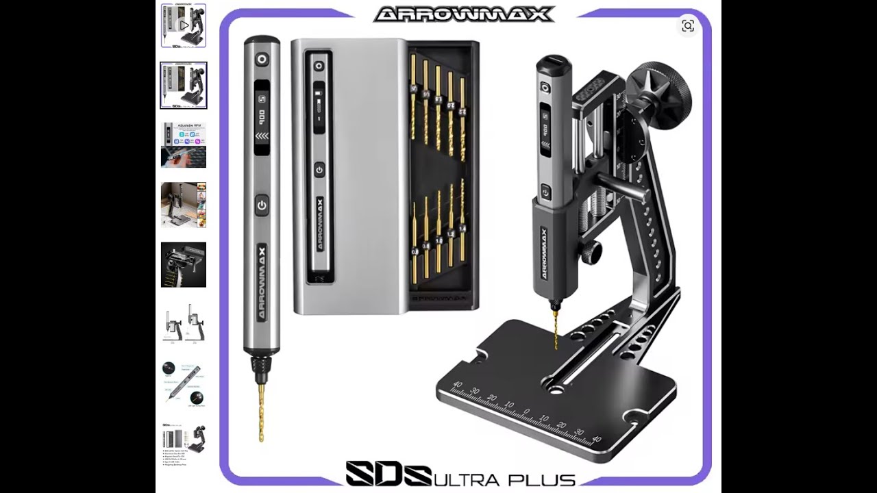 Мини-электродрель ARROWMAX SDS Ultra Plus 2,35 мм, настольный пресс, тиски, модель для хобби