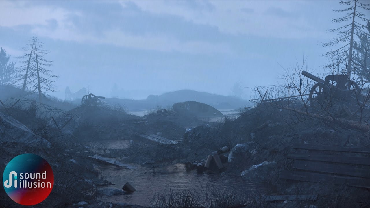 It's Raining In The Trenches During WW1 - War Ambience