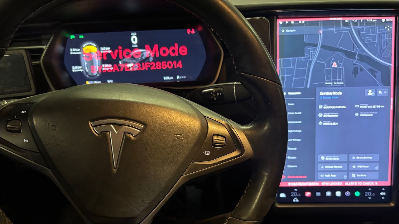 Секретное меню Tesla Режим обслуживания стояночного тормоза