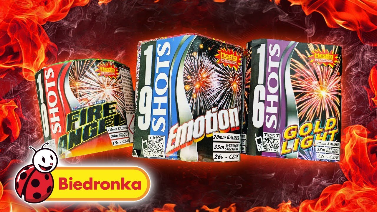 Fajerwerki z Biedronki Emotion Gold Light Fire Angel Hestia 🧨 Firecracker Polenböller