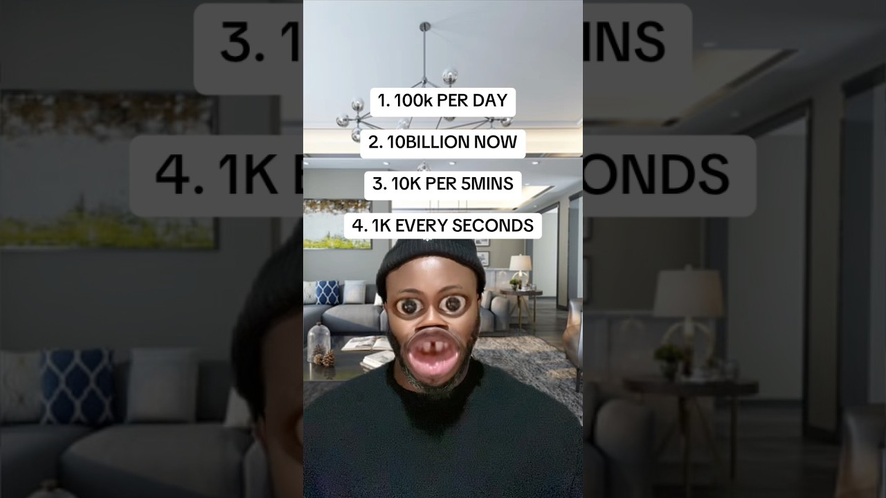 1. 100 тыс. в день 2. 10 миллиардов сейчас 3. 10 тыс. за 5 минут 4. 1 тыс. каждую секунду #вирусн...