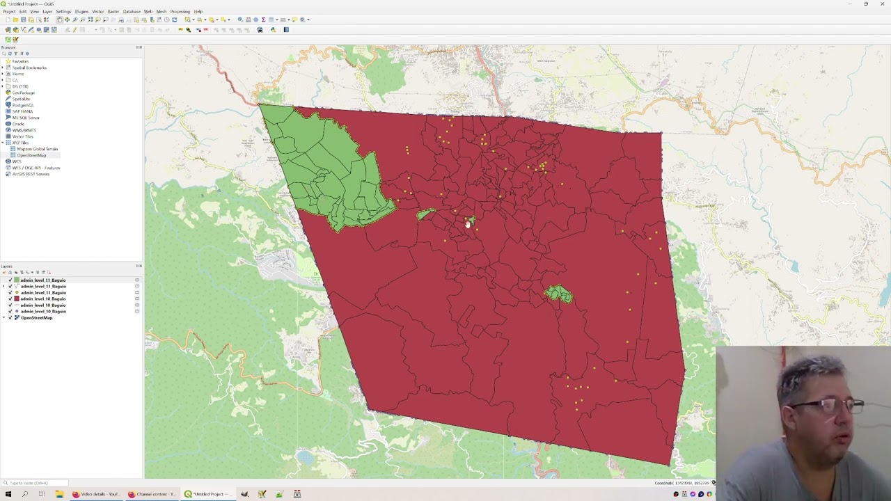 Baguio City Barangay and Purok Boundaries in QGIS