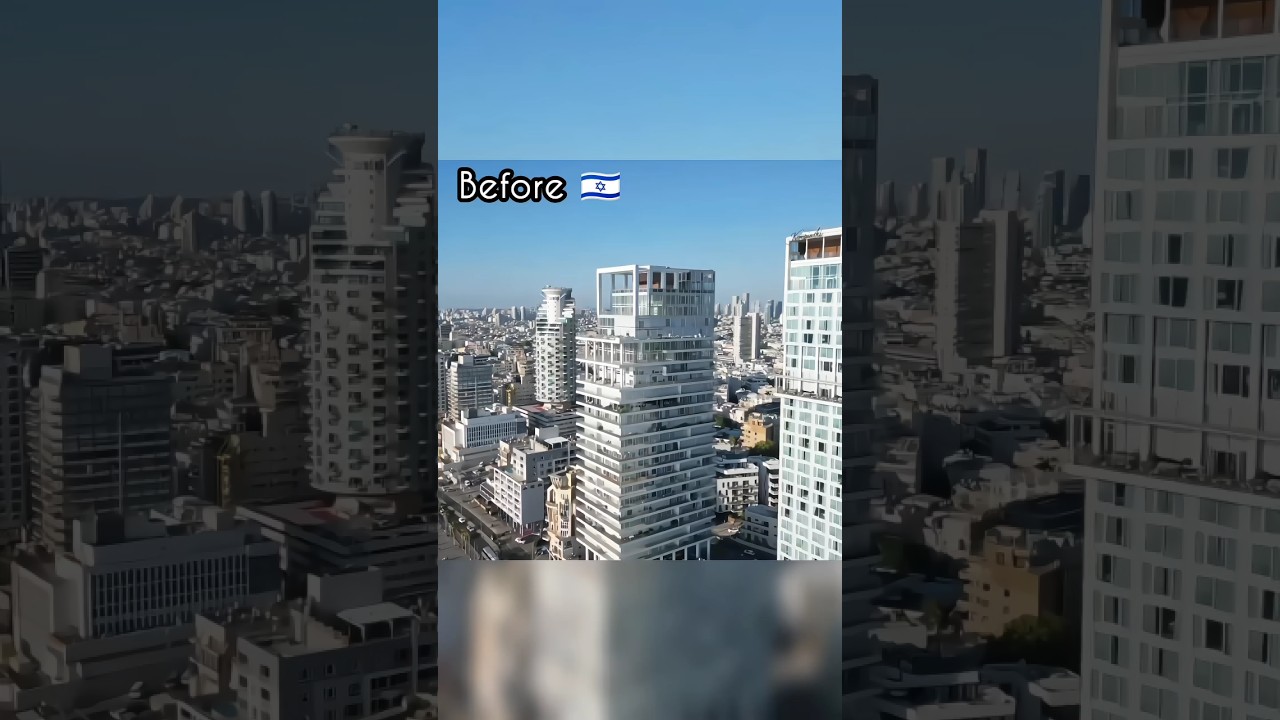 Isra..l before and after Iran's Attack || Tel Aviv drone footage #iranvsisrael #war  #shorts