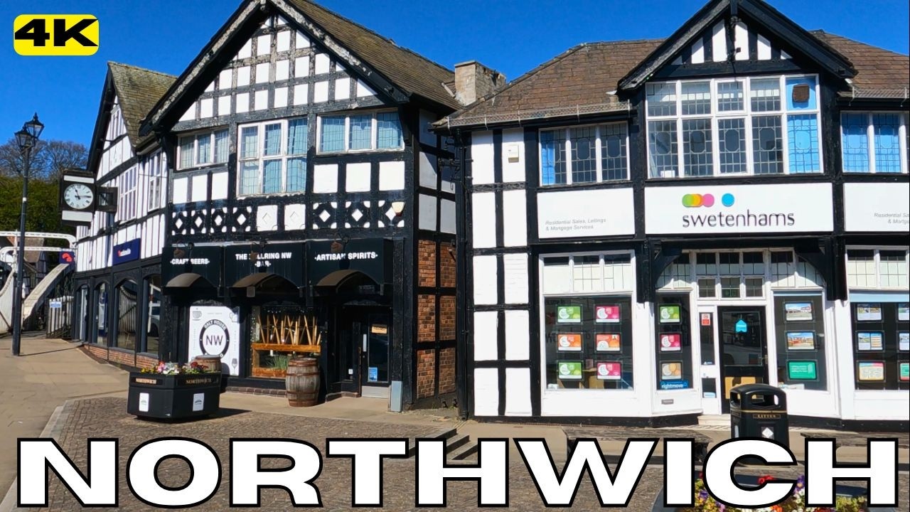 England NORTHWICH Town Centre Walk Tour Cheshire UNITED KINGDOM UK 4k