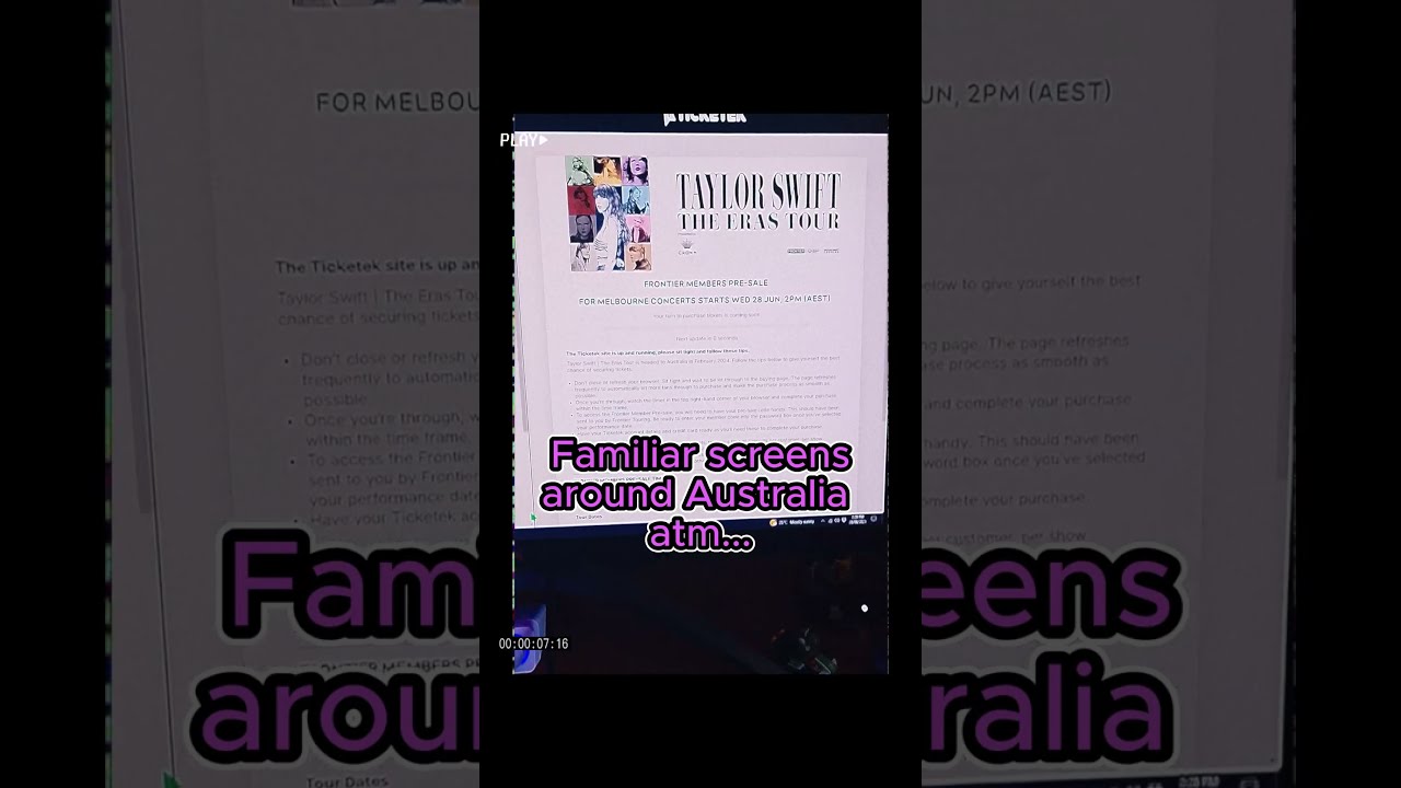 Taylor Swift Tickets The Eras Tour |ticketek| #shorts #taylorswift