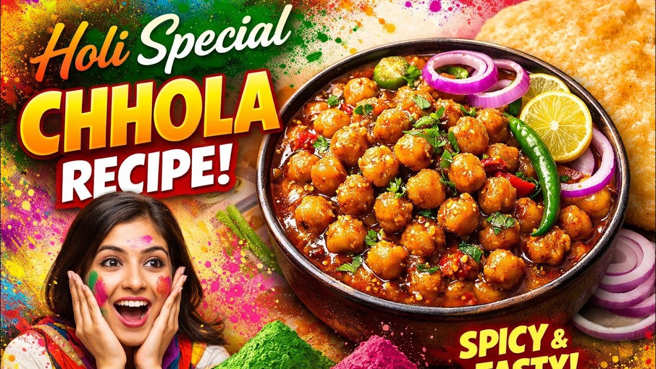 Holi Special Chhola Recipe | Dhaba Style Chole Recipe | Spicy & Tasty Chana Masala | Easy Recipe