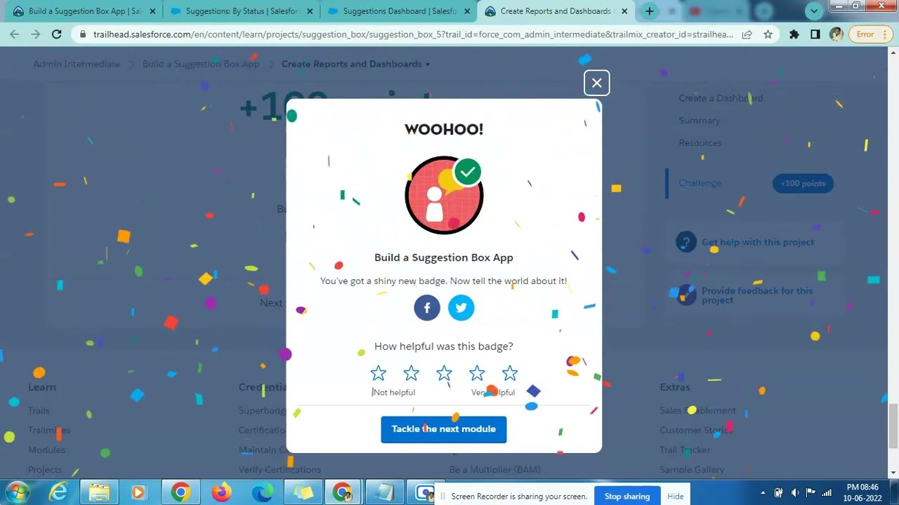 Create Reports and Dashboards | Build a Suggestion Box App