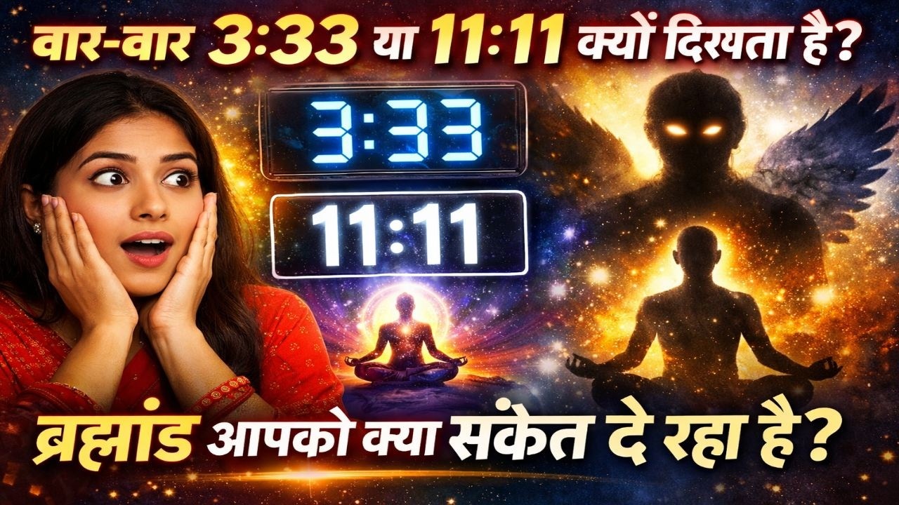 बार-बार 11:11 या 3:33 दिख रहा है? ये संयोग नहीं… ब्रह्मांड का गुप्त संकेत है!