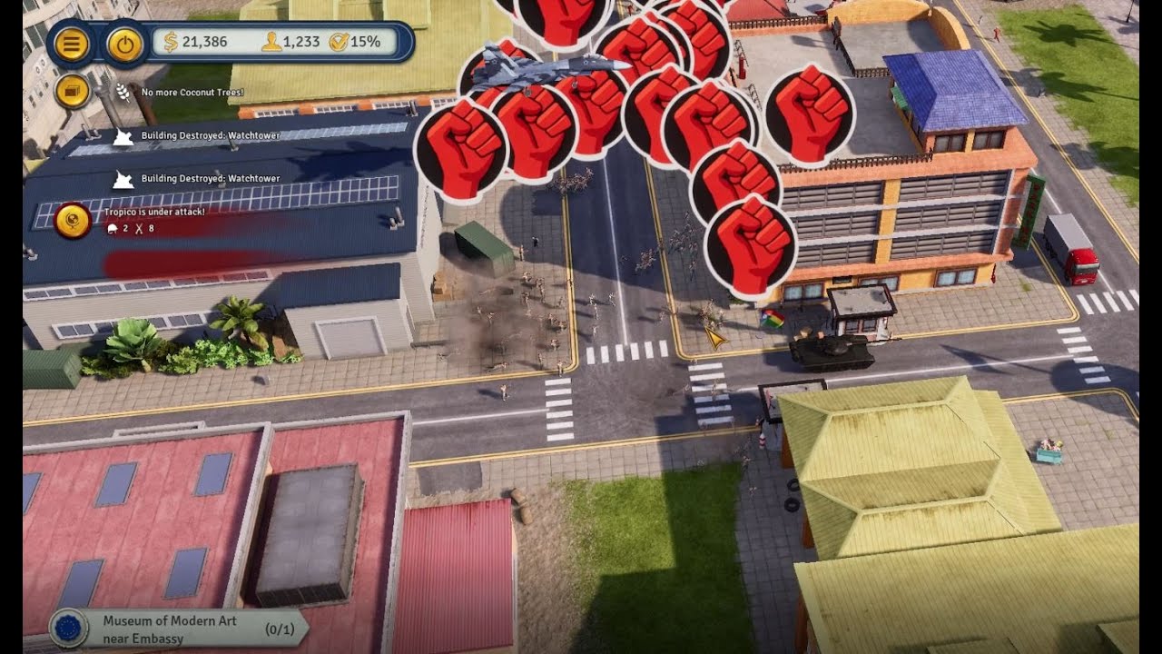 Tropico 6 HUGE REBEL ATTACK - 500+ rebels attempt to attack my island