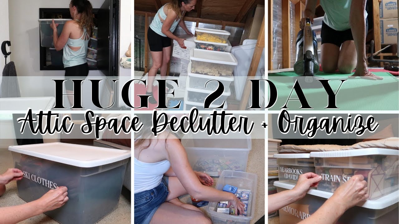 HUGE 2 DAY ATTIC DECLUTTER + ORGANIZE | CLEANING PLAYLIST COLLAB
