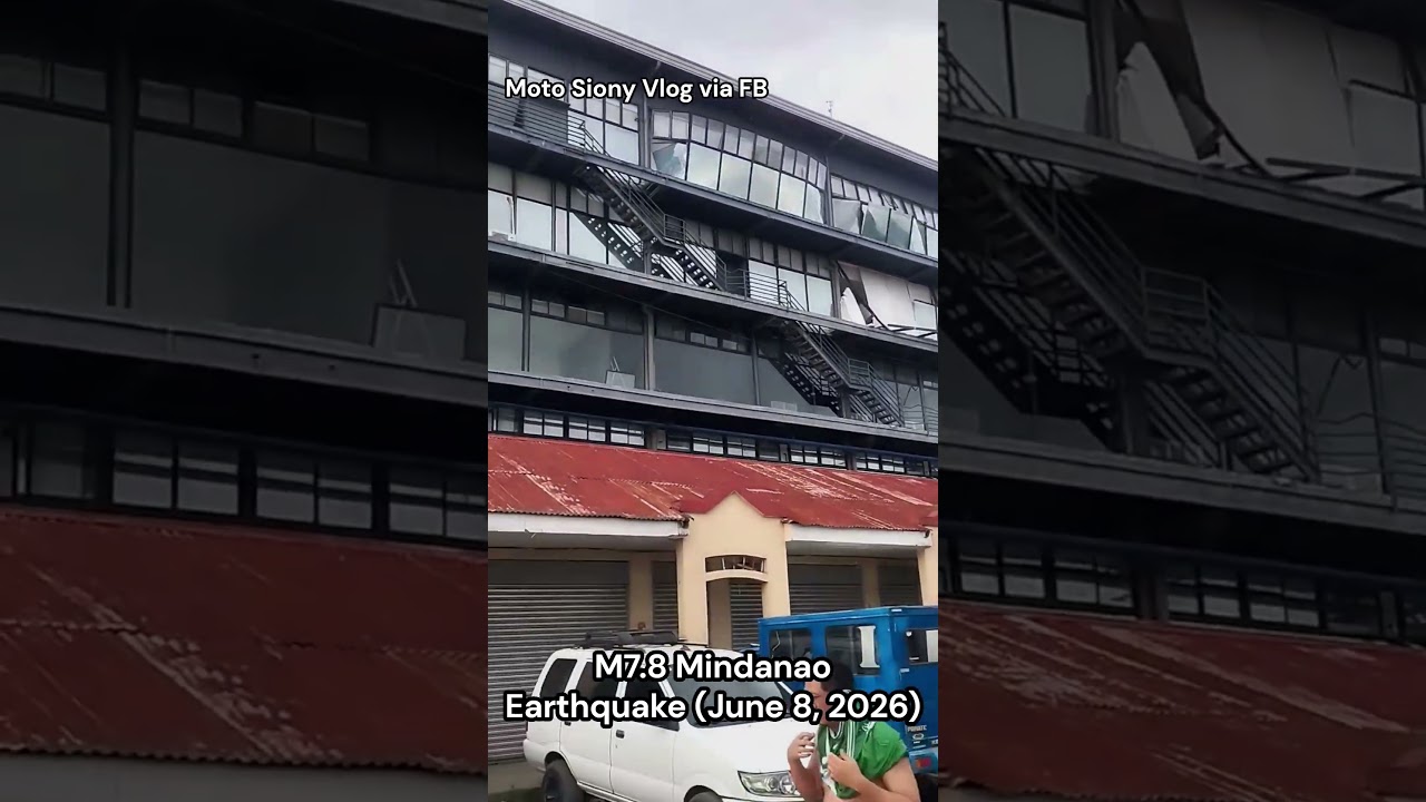 Glass Rains From Building During M7.8 Mindanao Earthquake 🇵🇭