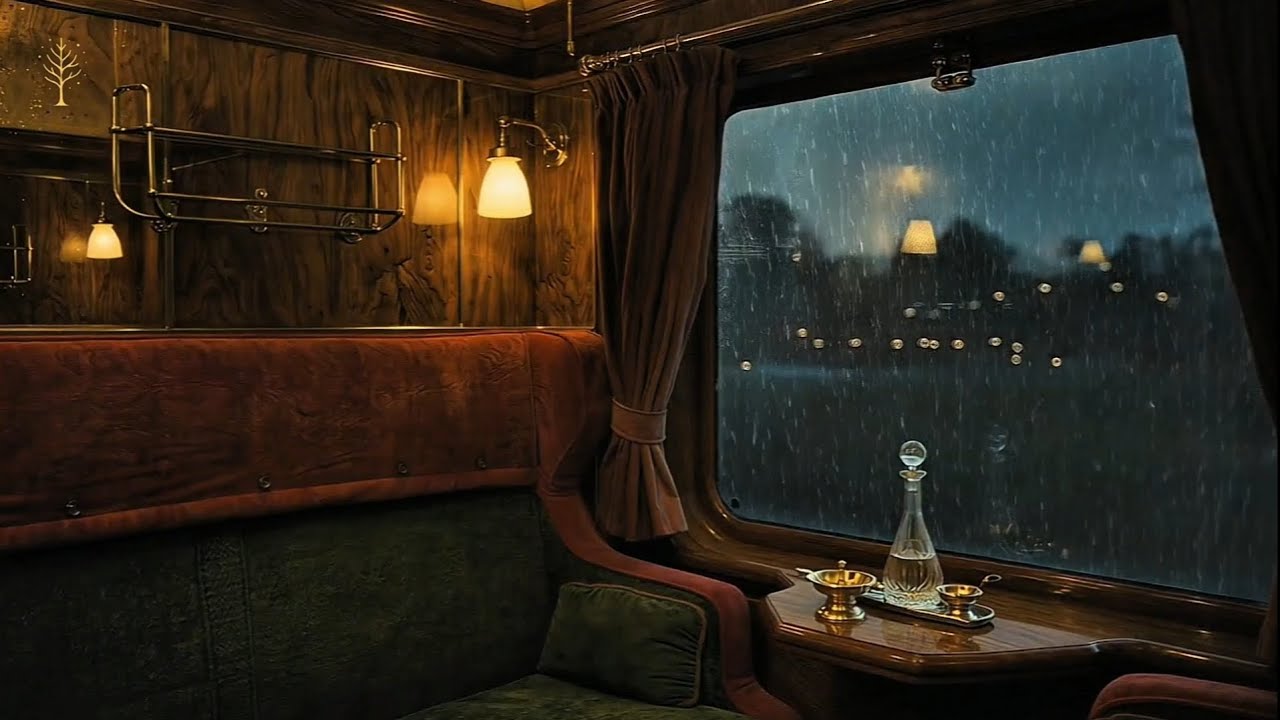 Vintage Train in the Rain 🚂🌧️ | 2 Hours Jazz Piano & Rain Ambience for Relaxing, Studying & Sleep