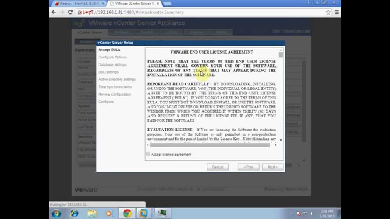 installing vcenter server Appliance