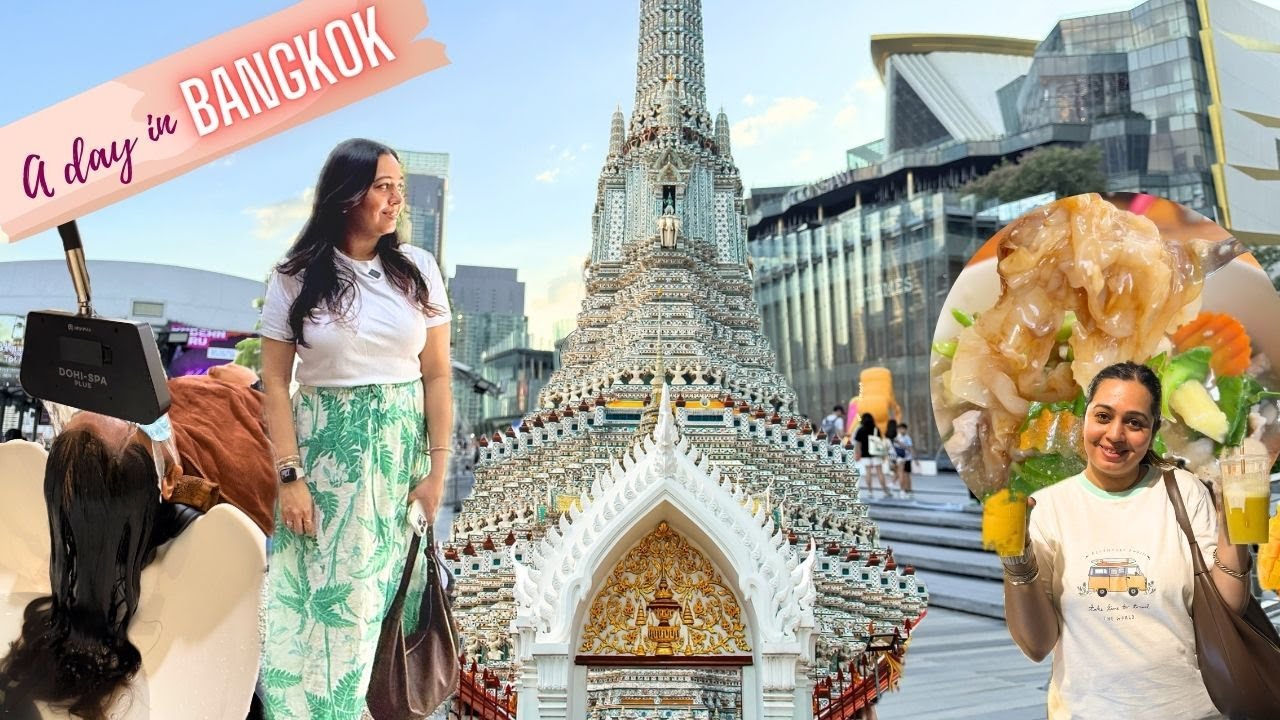Exploring Bangkok in a day! Viral Hair Spa, Chao Phraya Boat, Shopping Mall Food Court, Thai Massage