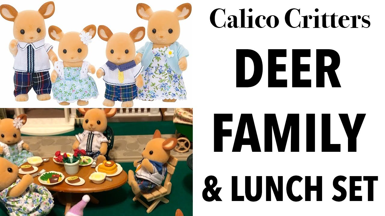 Calico Critters DEER FAMILY & BABIES plus a new 🥗 🍽 LUNCH SET! More Sylvanian Families from Japan!
