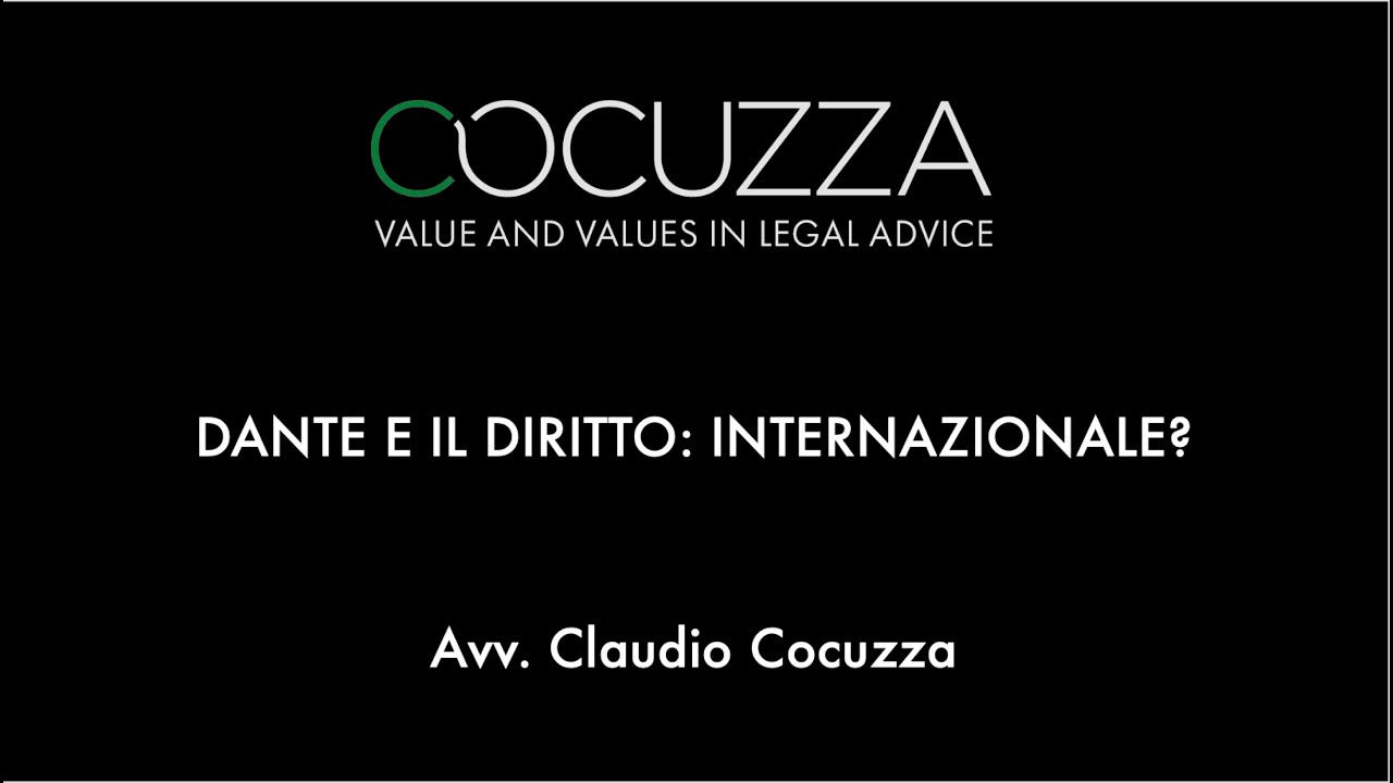 Dante e il diritto internazionale - Intervento avv. Cocuzza | Convegno Milano