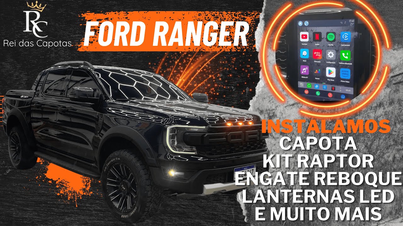 FORD RANGER 2024 2025 2026 Instalamos Alargadores de Paralama Grade Raptor Capota Marítima Engate