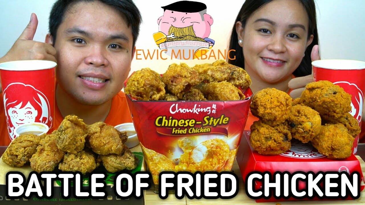 BATTLE OF FRIED CHICKEN Mukbang / Chowking, Wendys And Greenwich Collab 