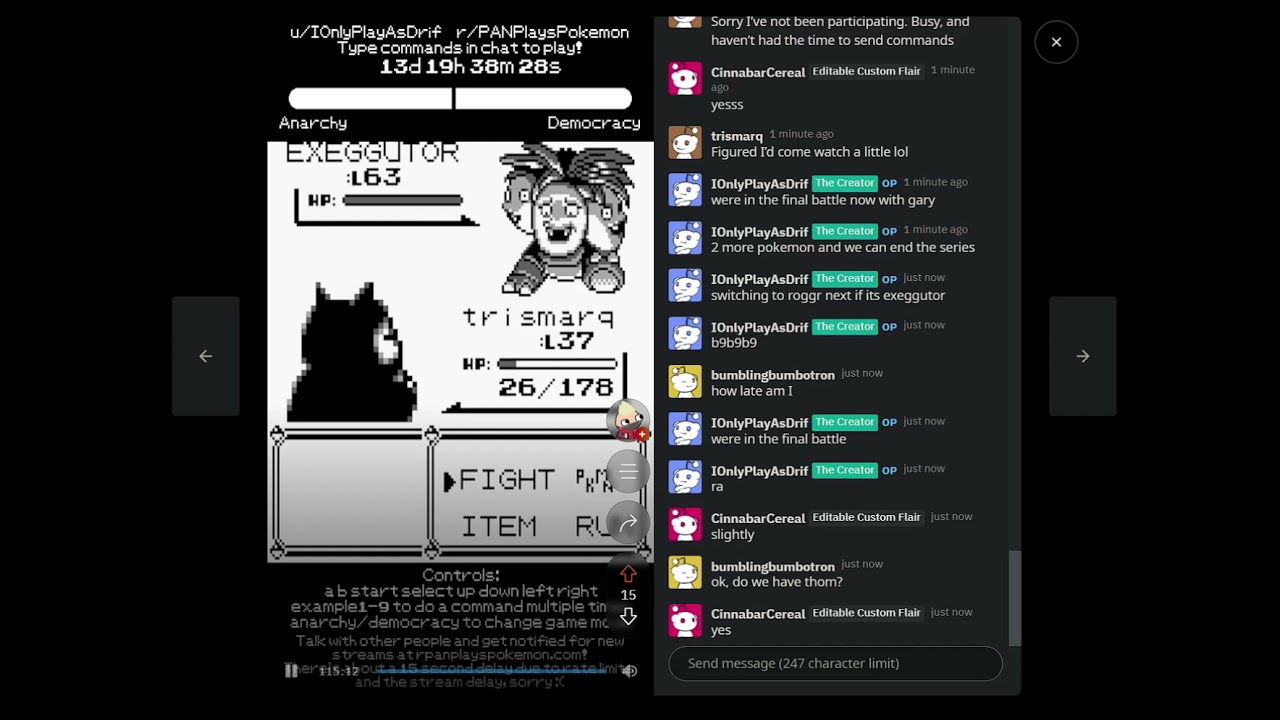 Final Moments of Reddit Plays Pokemon Red (RPAN)